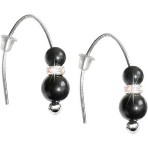Shungite Earrings | 925 Sterling Silver Earring Hooks | Authentic Shungite & Austrian Crystals