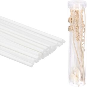 uxcell 43Pcs Reed Diffuser Sticks Set, Fiber Fragrance Flower Reed Diffuser Replacement Refill Sticks Flower Decor with Plastic Bottle for Home, Office (Wood)