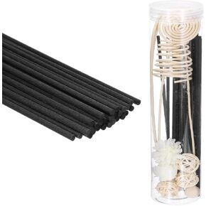 uxcell 43Pcs Reed Diffuser Sticks Set, Fiber Fragrance Flower Reed Diffuser Replacement Refill Sticks Flower Decor with Plastic Bottle for Home, Hotel, Office (White)