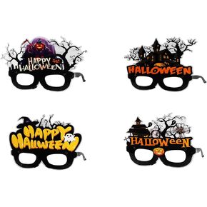 8 Pcs Halloween Glasses and Halloween Headbands Set Novelty Halloween Party Favors Halloween Photo Booth Props