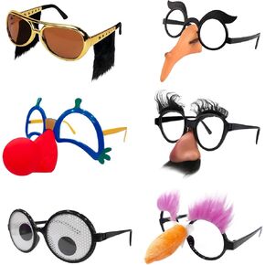 6Pairs Halloween Disguise Glasses Adults Fun Halloween Costume Birthday Party Favors