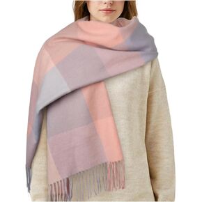 Womens Scarf Winter Blanket Cashmere Feel Large Scarves Thick Soft Warm Plaid Chunky Scarfs