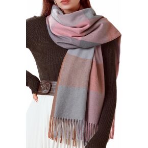 Womens Scarf Winter Blanket Cashmere Feel Large Scarves Thick Soft Warm Plaid Chunky Scarfs
