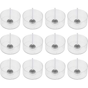 EXCEART Tealight Cups: 10pcs Plastic Tealight Holders with 100Pcs Wicks for DIY Candle Making