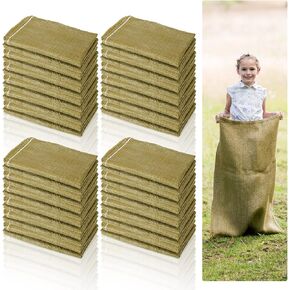 Woanger 24 Pcs Potato Sack Race Bags, Large Seed Sack 24 x 39 Inch for Adults Kids Outdoor Lawn Games, Outdoor Sports Games, Yard, Birthday, Family Reunion, Barbecue, Picnic, Storage
