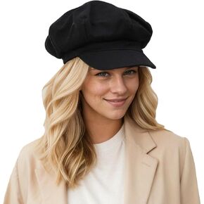 6 Panel 100% Cotton Newsboy Hat, Baseball Beret Pageboy Cap, Comfy & Casual Beret Hat for All Seasons