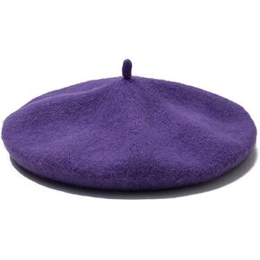 SAJUZEN Wool Blend French Beret Hats for Women and Men Solid Color Winter Cap for Girls Lady Beanie Hat