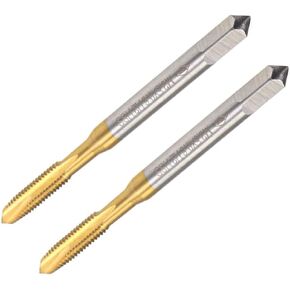 قطعتان من الحنفية الحلزونية مقاس M8 × 1.25 مم مع تسامح H2، صنبور خيط لليد اليمنى مطلي بالتيتانيوم عالي السرعة لصنع خيط جديد وإصلاح الخيوط التالفة in Kuwait