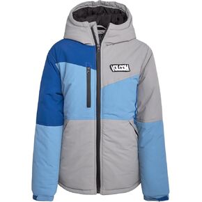 سترة تزلج للأولاد من Volcom - سترة شتوية بغطاء للرأس بسحاب كامل للأولاد - سترة دافئة بألوان متباينة للأولاد (8-20) in Kuwait