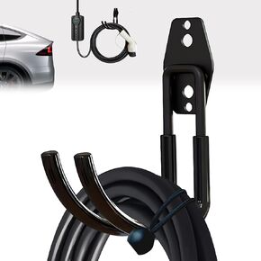 EV Charger Holder Wall Mount | Heavy-Duty J-Hook for EV Charger Cable Retractor, Durable Steel Hook for Indoor/Outdoor Use, Electric Vehicle Charger Cord Organizer Accessory