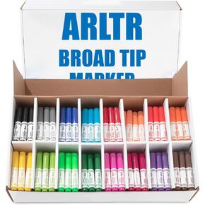 Washable Markers Bulk, Bulk Pack of 288 in 16 Vibrant Colors, Broad Line Markers with Conical Tips- Perfect for Kids' Classrooms & Teachers