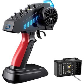 MN-89K RC Controller and Receiver Kit, 2.4Ghz Remote Controller Transmitter with 6CH RC Receiver for 1/8 1/10 1/16 1/32 RC Car RC Boat and Plane Toys RC Controller and Receiver Kit