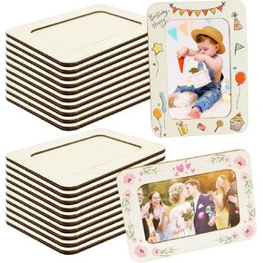 RYKOMO Picture Frame, 20 Pcs Unfinished Wood 7.5 x 5.5 inch, DIY Wooden Frames for 4 x 6 in Photos, Crafts, Decorate