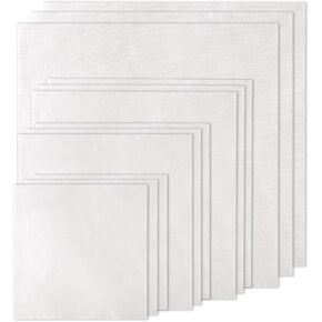 12 PCS White Embroidery Fabric, Pre-Cut Natural Cotton Embroidery Cloth Fabric, 4 Sizes Embroidery Cloth Squares for Embroidery Garment Craft (5.9 to 11.8inch)