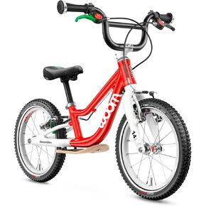 woom 1 Plus Balance Bike for Kids 3 to 4.5 Years Old, Lightweight 14-Inch Children’s Push Bicycle with Handbrake & Steer Limiter, Boys & Girls - Red