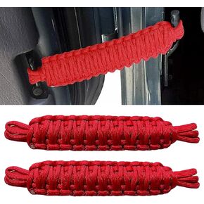 UGSHY 2 PCS Car Door Limit Straps, Heavy-Duty Paracord Hand-Woven Straps Locator, Tensile Resistant Door Swing Limiter, Compatible with Jeep Wrangler CJ YJ TJ JK JKU JL Interior Accessories (Black)