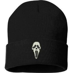 ALLNTRENDS Horror Smiley Face Beanie Scream Face Beanie Warm Hat Winter Cap Adult Graphic Embroidered Beanies