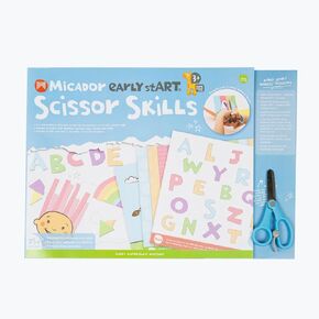 Early Start Scissor Skills Pack, 25-Activities - Learn to Cut Paper + Motor Skill Development - Includes Safety Scissors - Ages 3+
