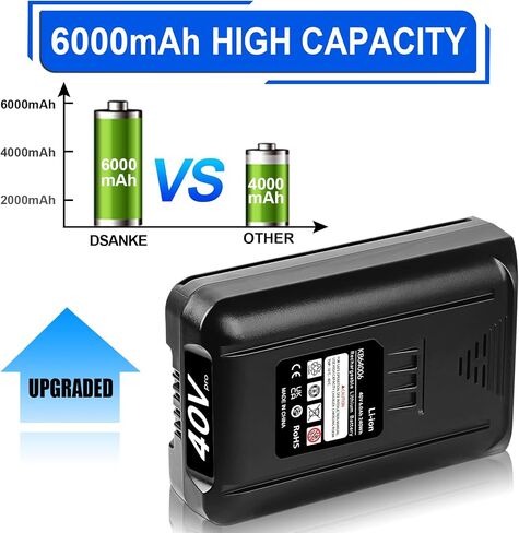 DSANKE 40V 4000mAh Battery Replacement for Kobalt 40Volt Lithium Ion Battery KB440-03 KB540C-06 KB540-06 KB2540C-06 KB640-03 KB240-06 KB640-06 KB245-06 ‎KRC40-06 KB440C-06 KRC60 KRC40-06 KB240-06 in Saudi Arabia