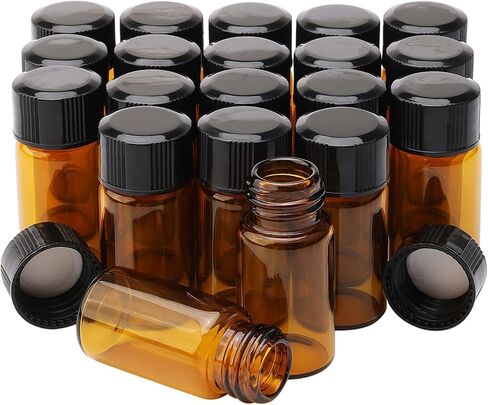 JIUWU 20pcs 3ml Glass Bottles with Cap Transparent Clear Empty Plastic Bottles Jars in Kuwait