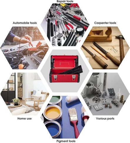Steel Tool Box 15.5- Inch Small Portable Tool Box Organizer with Built-in Short Non-slip Handle Car Tool Box with Removable tray … in Saudi Arabia