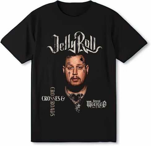 Jelly Music Roll Men and Womens Music Touring Shirts Casual Cotton Short Sleeve T Shirt Topsblack in Saudi Arabia