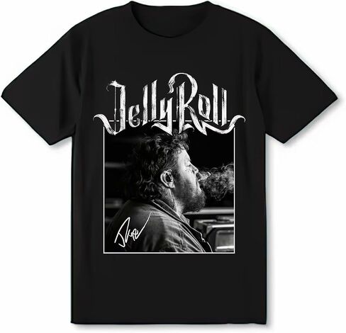 Jelly Music Roll Men and Womens Music Touring Shirts Casual Cotton Short Sleeve T Shirt Topsblack in Saudi Arabia