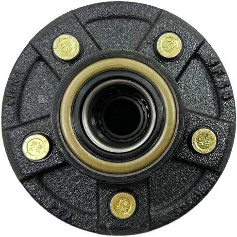 5-Hole, 4.5" Bolt Circle Brake Idler Hub for 3500lb Trailer 1-1/16'' to 1-3/8'' Axles with Extra Dust Caps & Rubber Plugs, Replacement for L68149 L44649 Inner & Outer Cone Bearings,2 Sets in Saudi Arabia
