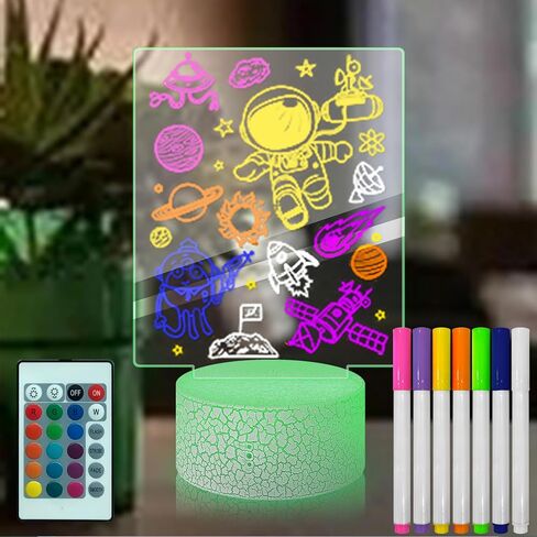 Multifunctional 6.96 x 5.43 Acrylic Note Board Led Light, Multi-Color Multi-Purpose Erasable Message Board with Remote Control, Acrylic Plan Menu Memo Tablet for Office Home School(Black Base) in Saudi Arabia