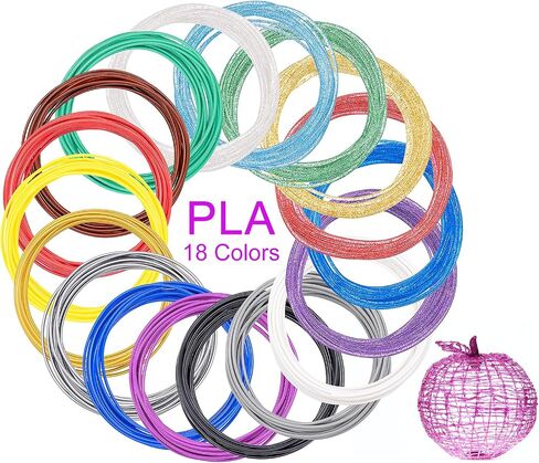 22 لونًا من عبوات قلم رسومات الشعار المبتكرة ثلاثية الأبعاد لقلم 3Doodler Start 3D درجة حرارة طباعة منخفضة PCL Filament 3Doodler Start عبوات إعادة التعبئة كل لون 15.2 سم × 5 قطع إجمالي 110 قطعة تناسب فقط قلم بدء 3Doodler in Kuwait