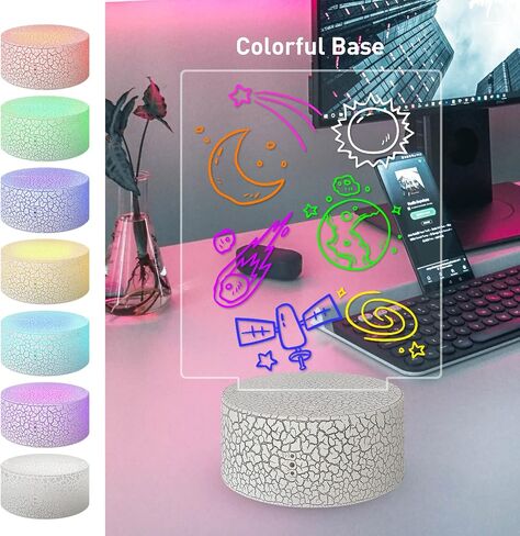 Multifunctional 6.96 x 5.43 Acrylic Note Board Led Light, Multi-Color Multi-Purpose Erasable Message Board with Remote Control, Acrylic Plan Menu Memo Tablet for Office Home School(Black Base) in Saudi Arabia