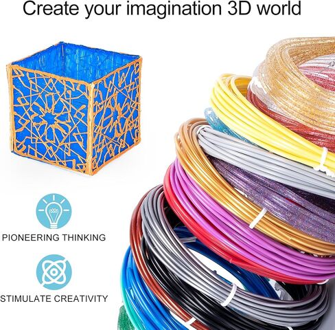 22 لونًا من عبوات قلم رسومات الشعار المبتكرة ثلاثية الأبعاد لقلم 3Doodler Start 3D درجة حرارة طباعة منخفضة PCL Filament 3Doodler Start عبوات إعادة التعبئة كل لون 15.2 سم × 5 قطع إجمالي 110 قطعة تناسب فقط قلم بدء 3Doodler in Kuwait