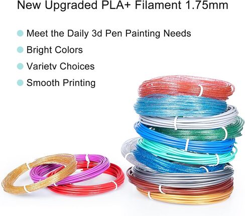 22 لونًا من عبوات قلم رسومات الشعار المبتكرة ثلاثية الأبعاد لقلم 3Doodler Start 3D درجة حرارة طباعة منخفضة PCL Filament 3Doodler Start عبوات إعادة التعبئة كل لون 15.2 سم × 5 قطع إجمالي 110 قطعة تناسب فقط قلم بدء 3Doodler in Kuwait