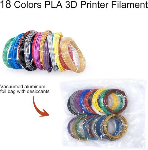 22 لونًا من عبوات قلم رسومات الشعار المبتكرة ثلاثية الأبعاد لقلم 3Doodler Start 3D درجة حرارة طباعة منخفضة PCL Filament 3Doodler Start عبوات إعادة التعبئة كل لون 15.2 سم × 5 قطع إجمالي 110 قطعة تناسب فقط قلم بدء 3Doodler in Kuwait