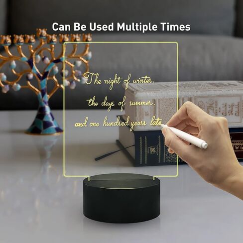 Multifunctional 6.96 x 5.43 Acrylic Note Board Led Light, Multi-Color Multi-Purpose Erasable Message Board with Remote Control, Acrylic Plan Menu Memo Tablet for Office Home School(Black Base) in Saudi Arabia