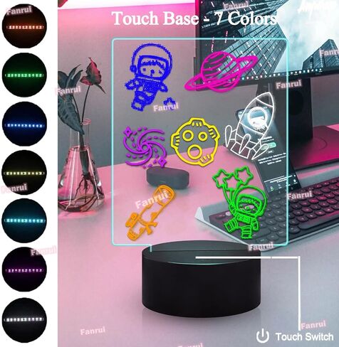 Multifunctional 6.96 x 5.43 Acrylic Note Board Led Light, Multi-Color Multi-Purpose Erasable Message Board with Remote Control, Acrylic Plan Menu Memo Tablet for Office Home School(Black Base) in Saudi Arabia