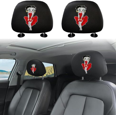 2pcs of Betty Boop Car Headrest Covers Accessories Fit for Cars,SUVs in Saudi Arabia