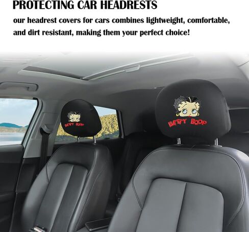 2pcs of Betty Boop Car Headrest Covers Accessories Fit for Cars,SUVs in Saudi Arabia