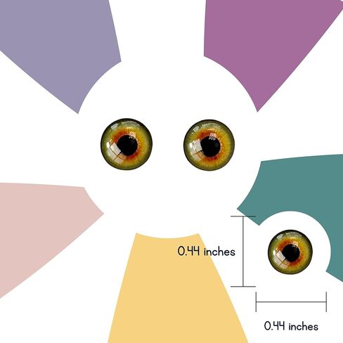 MS 15-11 20 Pairs in Green, Realistic Irises, Adhesive or Self-Adhesive 3D Resin Eyes, 11mm Wide, for use with Clay, Cold Porcelain, Polymer Clay, EVA, Felt, Fabric, Plaster, Paper, Ceramics in Kuwait