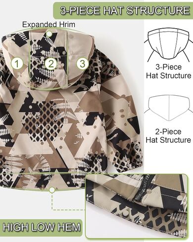 Toddler Boys Girls Fleece Lined Jacket Zip Up Hoodie, Camouflage Outerwear Windbreaker Spring Fall Jackets for Kids in Saudi Arabia