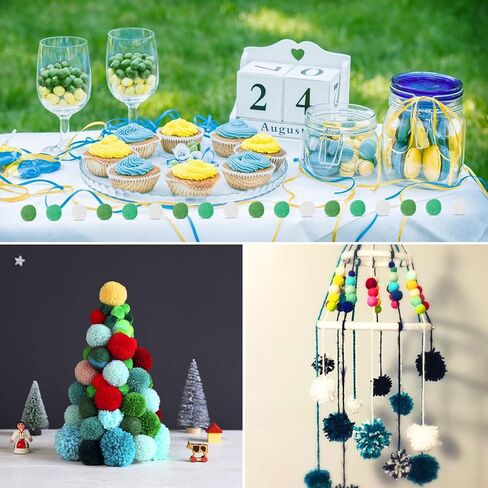 Wonvoc Pom Poms 300 Pcs, Pom Poms 1 Inch, Assorted Colors Crafts in Kuwait