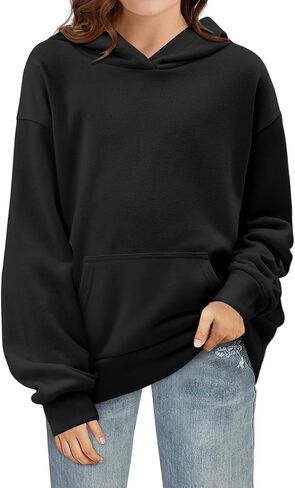 storeofbaby Girls Hoodies Long Sleeve Sweatshirts Casual Solid Tops with Pocket 5-14 Years in Saudi Arabia