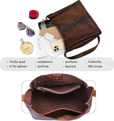HESHE Genuine Leather Purses for Women Shoulder Handbags Crossbody Hobo Purses Buckets Satchel Bags Tote Work Top Handle Bag in Saudi Arabia