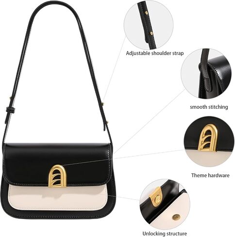 Small Shoulder Bag for Women, Adjustable Strap Leather Crossbody Purses - Clutch Tote Handbag Cute Hobo Bags Trendy Purse in Kuwait