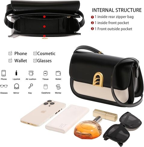 Small Shoulder Bag for Women, Adjustable Strap Leather Crossbody Purses - Clutch Tote Handbag Cute Hobo Bags Trendy Purse in Kuwait