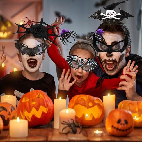 8 Pcs Halloween Glasses and Halloween Headbands Set Novelty Halloween Party Favors Halloween Photo Booth Props in Saudi Arabia