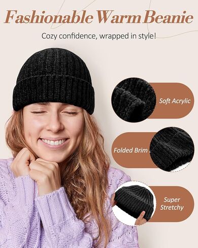 LiuSuper Hat Scarf Glove Set for Women, with Womens Beanies for Winter, Long Scarf and Touchscreen Gloves 3 in 1 in Kuwait
