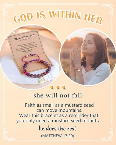 Silver/Gold Move Mountains-Mustard Seed Bracelet Catholic Christian Easter Christmas Birthday Gifts in Saudi Arabia