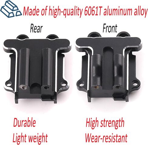 Diff Cover Set (2PCS) Aluminum Upgrade Parts for Arrma 1/18 Granite Grom Mega 380 Brushed 4X4 Monster Truck & Typhon Grom Mega 380 Brushed 4X4 Small Scale Buggy & 1/12 AWD NASCAR RC Race Car, (Black) in Kuwait