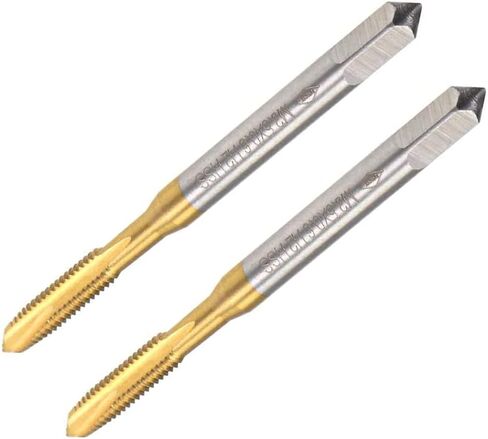 2pcs M8 x 1.25 mm Spiral Point Tap with H2 Tolerance, High Speed Steel Titanium Coated Right Hand Thread Tap for Making New Thread and Repairing Damaged Threads in Saudi Arabia